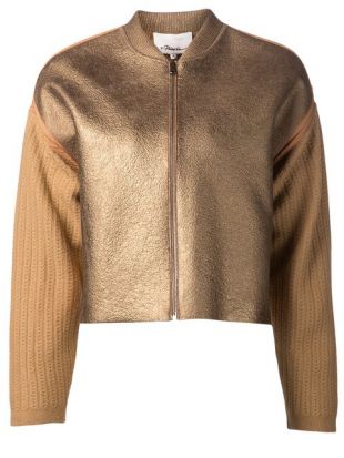 3.1 PHILLIP LIM  knitted sleeve bomber jacket