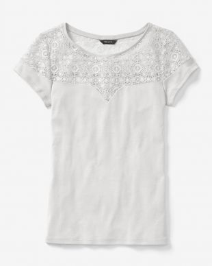 RX&CO. - Short Sleeve Rib T-Shirt With Lace