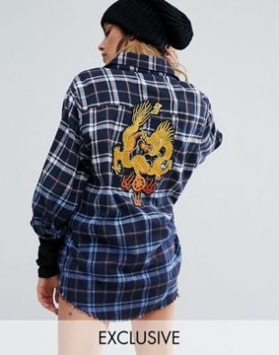 chemise à carreaux bleue dégradé