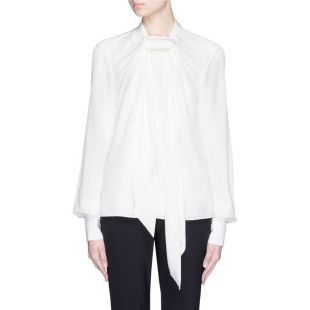 Jason Wu Ruche ribbon silk crepe de Chine blouse