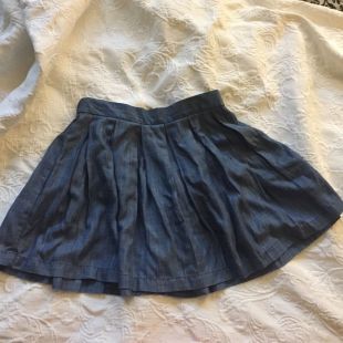 American Eagle Outfitters Chambray Jean Pleated Circle Skirt Small Casual Skater