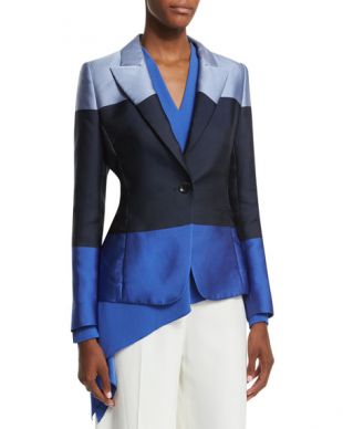 Escada Heather Color Block Blazer