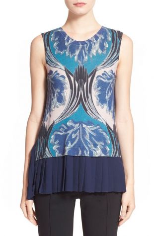 Yigal Azrouël - YIGAL AZROUEL PLEATED BACK SLEEVELESS KNIT TOP SIZE XS $630