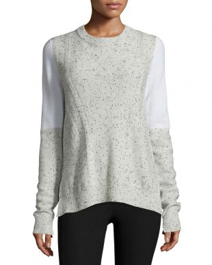 Rag & Bone Tamara Melange Cashmere Pullover Sweater, Light Gray