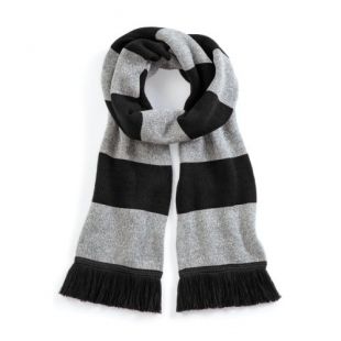 Beechfield Unisex Stadium Scarf Schal, Mehrfarbig (Black/Heather Grey 00), One size