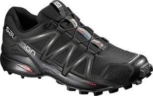 Salomon Men's Speedcross 4 Trail Running Shoes, Black/Black/BLACK METALLIC, 10.5