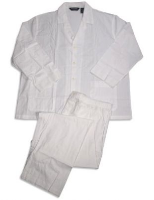 Knothe Lux - Big Mens Long Sleeve Pajamas, White 31700-XX-Large