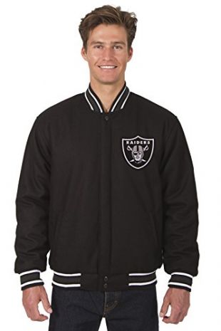 Oakland Raiders Wool Reversible Jacket (X-Large) Black