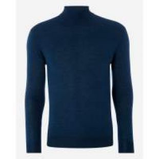 Fine Gauge Mock Turtle Neck Sweater (As Seen in Spectre) Lapis Blue