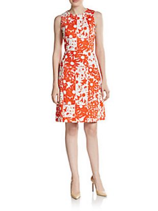 Anne Klein New York Sabrina Daisy-Print Dress