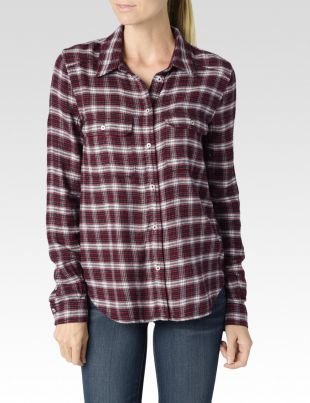 Trudy Shirt - Barlow Black/Scarlet Plaid - Paige