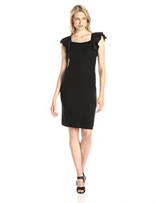 BCBGMAXAZRIA Women's Cristin Flutter-Sleeve Sheath Dress