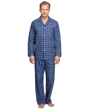 Brooks Brothers - Brooks Brothers Men's Blue Buffalo Check Pajamas