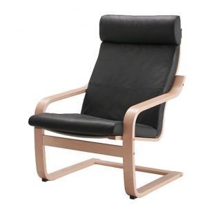 POÄNG Chair, birch veneer, Robust Glose black