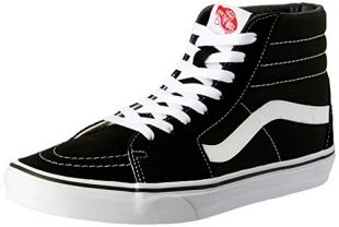 Vans Sk8-Hi, Sneakers Alti Unisex Adulto, Nero (Black/White), 43 EU