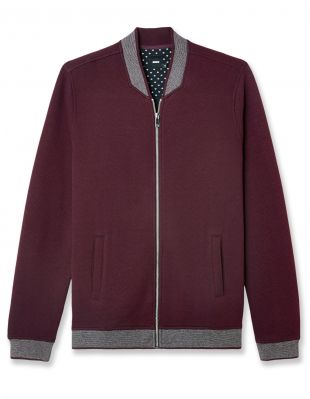 Brice Sweat zippé col teddy bordeaux