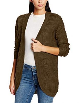 ONLY Damen onlEMMA XO L/S LONG CARDIGAN KNT NOOS Strickjacke, Grau (Medium Grey Melange), 38 (Herstellergröße: M)