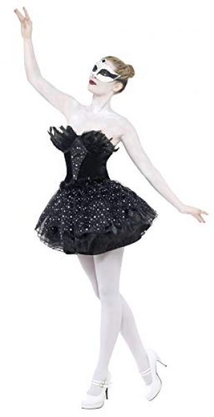 SMIFFYS Costume Mascherata Cigno Gotico, Nero, comprende Abito