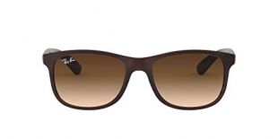 RAY-BAN Andy Gafas de Sol, Matte Brown, 55 para Hombre