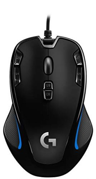 Logitech G300s Wired Gaming Mouse, 2,500 DPI, RGB, Lightweight, 9 Programmable Controls, On-Board Memory, Compatible with PC / Mac - Black
