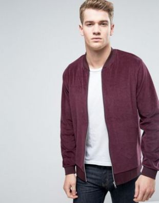 Bomber en velours - Bordeaux