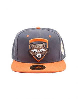 Marvel Comics Guardians Of The Galaxy Vol. 2 Rocket Snapback Cap | Grey/Orange