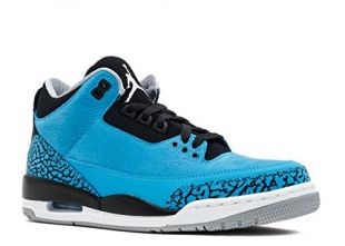 Jordan Air 3 Retro Men's Basketball Shoes Dark Powder Blue/White-Black-Wolf Grey 136064-406 (12 D(M) US)