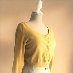 Short- Cardigan mustard yellow Woman 50s