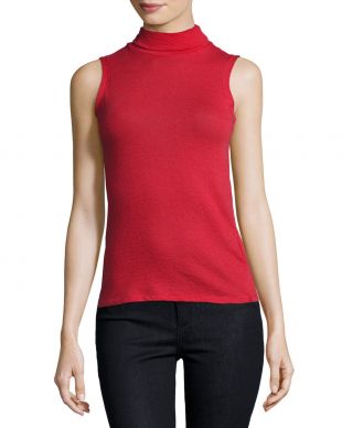 Majestic Paris Sleeveless Cashmere Turtleneck