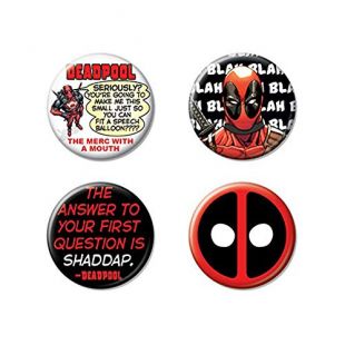 Marvel Comics Deadpool 4 Piece Button Set