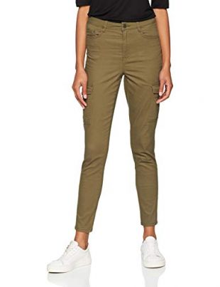 Jennyfer Damen 10BATE Hose, Vert (Kaki 33), 22W (Herstellergrößen: 32)