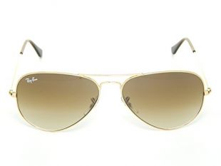 New Ray Ban Aviator RB3025 001/51 Arista/Crystal Brown Gradient 62mm Sunglasses