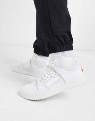 Tennis Baskets montantes en cuir - Blanc