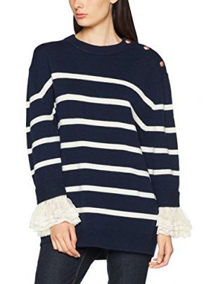 Manoush Pull Merinos Jersey, Azul (Marine Marine), M para Mujer