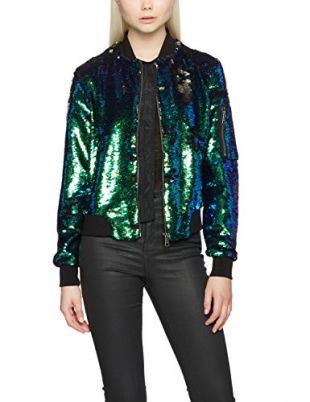 Bombers Original Glitter-Women Giacca, Grün (Green A-2), L Donna