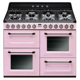 Smeg TR4110RO - Cocina (Cocina independiente, Rosa, Giratorio, Frente, Encimera de gas, Pequeño)