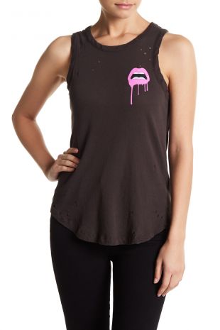 Lip Graphic Muscle Tank