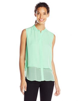 Elie Tahari Women's Eve Layered Silk Sleeveless Blouse