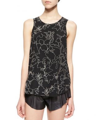 Patricia Floral-Print Silk Top