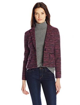 Nanette Lepore Women's Interwoven Striped Tweed Jacket