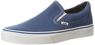 Vans Classic Slip-On Canvas, Mixte Adulte Bleu (Navy Shoe White Sole) 34.5