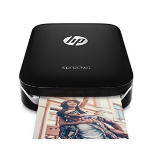 HP Sprocket Portable Photo Printer, Print Social Media Photos on 2x3" Sticky-Backed Paper - Black (X7N08A)