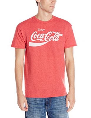 Coca-Cola Ochenta Coque Hombres Manga Corta Camiseta - Rojo -