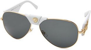 Versace Men's 0VE2150Q 134187 62 Sunglasses, Gold/Gray,