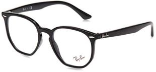 Ray-Ban 0RX7151 Monturas de gafas, Black, 52 Unisex