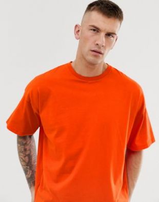 ASOS DESIGN T shirt oversize ras de cou Orange