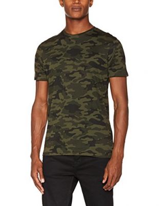 Brave Soul Men's Disguise T - Shirt, Green (Khaki), Medium