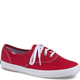 Keds Women's Champion Original Canvas Lace-Up Sneaker, Red, 9 M US