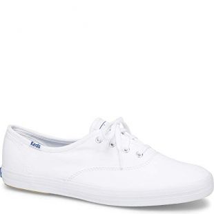 Keds Women's Champion Original Canvas Lace-Up Sneaker, White, 7.5 M US