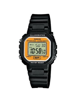 Casio CASIO Collection Women - Reloj digital de mujer de cuarzo con correa de resina negra (alarma, cronómetro, luz)